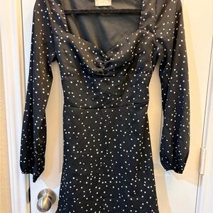 Alter’d State Black Star Print Smocked Waist Kids Dress XS